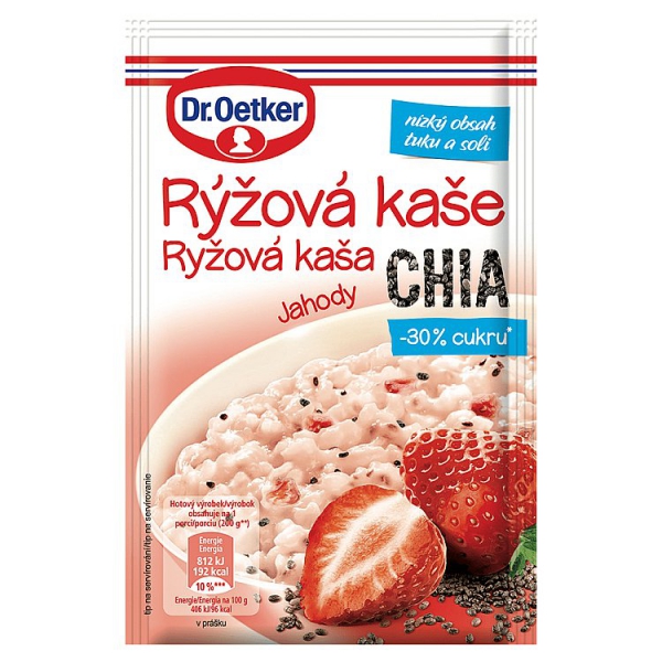 Ryž.kaša Chia jahody 50g bezglutén Dr.Oetker